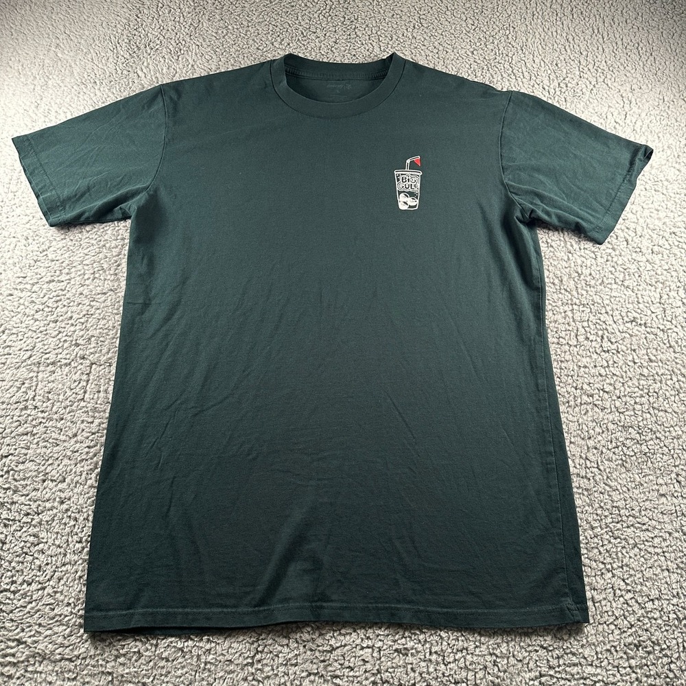 Breezy 7Eleven Shirt Mens L Big Gulp Graphic Crewneck Dark‎ Green Golf